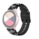 For Samsung Galaxy Watch 46mm Silicone Printing Watch Band(Black Grey Flower) - 1