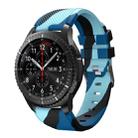 For Samsung Gear S3 Twill Camouflage Silicone Watch Band(Blue) - 3