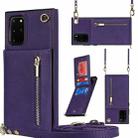 For Samsung Galaxy S20+ Cross-body Zipper Square TPU+PU Back Cover Case with Holder & Card Slots & Wallet & Strap(Purple) - 1