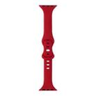 Slimming 8-buckle Silicone Watch Band For Apple Watch Series 9&8&7 41mm / SE 3&SE 2&6&SE&5&4 40mm / 3&2&1 38mm(Red) - 1