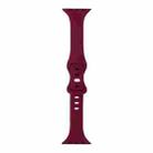 Slimming 8-buckle Silicone Watch Band For Apple Watch Series 9&8&7 41mm / SE 3&SE 2&6&SE&5&4 40mm / 3&2&1 38mm(Wine Red) - 1