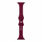 Slimming 8-buckle Silicone Watch Band For Apple Watch Ultra 49mm / Series 8&7 45mm / SE 2&6&SE&5&4 44mm / 3&2&1 42mm(Wine Red) - 1