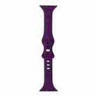 Slimming 8-buckle Silicone Watch Band For Apple Watch Ultra 49mm / Series 8&7 45mm / SE 2&6&SE&5&4 44mm / 3&2&1 42mm(Dark Purple) - 1