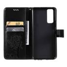 For vivo Y72 5G / iQOO Z3 Tree & Cat Embossing Pattern Horizontal Flip PU Leather Case with Holder & Card Slots & Wallet & Lanyard(Black) - 4