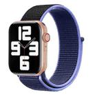 For Apple Watch Series 9&8&7 41mm / SE 3&SE 2&6&SE&5&4 40mm / 3&2&1 38mm Color Matching Nylon Watch Band(Black + Blue) - 1