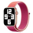 For Apple Watch Series 7 45mm / 6 & SE & 5 & 4 44mm / 3 & 2 & 1 42mm Color Matching Nylon Watch Band(Orange + Rose Red) - 1