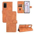 For Blackview A100 Solid Color Skin Feel Magnetic Buckle Horizontal Flip Calf Texture PU Leather Case with Holder & Card Slots & Wallet(Brown) - 1