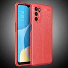 For OPPO A16 Litchi Texture TPU Shockproof Case(Red) - 1