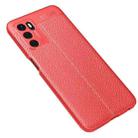 For OPPO A16 Litchi Texture TPU Shockproof Case(Red) - 2