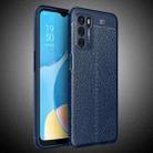 For OPPO A16 Litchi Texture TPU Shockproof Case(Navy Blue) - 1