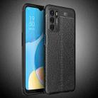For OPPO A16 Litchi Texture TPU Shockproof Case(Black) - 1