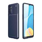 For OPPO A16 Carbon Fiber Texture Shockproof TPU Case(Blue) - 1