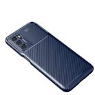 For OPPO A16 Carbon Fiber Texture Shockproof TPU Case(Blue) - 2