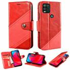 For Motorola Moto G Stylus 5G Contrast Color Splicing Retro Texture Horizontal Flip PU Leather Case with Card Slots & Holder & Wallet(Red) - 1