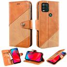 For Motorola Moto G Stylus 5G Contrast Color Splicing Retro Texture Horizontal Flip PU Leather Case with Card Slots & Holder & Wallet(Brown) - 1