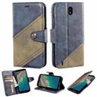 For Nokia C01 Plus Contrast Color Splicing Retro Texture Horizontal Flip PU Leather Case with Card Slots & Holder & Wallet(Blue) - 1