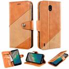 For Nokia C01 Plus Contrast Color Splicing Retro Texture Horizontal Flip PU Leather Case with Card Slots & Holder & Wallet(Brown) - 1