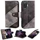 For Xiaomi Poco F3 GT Contrast Color Splicing Retro Texture Horizontal Flip PU Leather Case with Card Slots & Holder & Wallet(Black) - 1