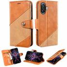 For Xiaomi Poco F3 GT Contrast Color Splicing Retro Texture Horizontal Flip PU Leather Case with Card Slots & Holder & Wallet(Brown) - 1