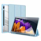 For Samsung Galaxy Tab S8 / Galaxy Tab S7 2020 SM-T870 / SM-T875 DUX DUCIS TOBY Series Shockproof PU Leather + PC + TPU Horizontal Flip Case with Holder & Pen Slot & Sleep / Wake-up Function(Blue) - 1