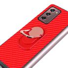 For Samsung Galaxy Z Fold2 5G Carbon Fiber Texture Protective Case with Ring Holder(Red) - 7