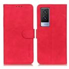 For vivo V21e 5G KHAZNEH Retro Texture PU + TPU Horizontal Flip Leather Case with Holder & Card Slots & Wallet(Red) - 2