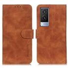 For vivo V21e 5G KHAZNEH Retro Texture PU + TPU Horizontal Flip Leather Case with Holder & Card Slots & Wallet(Brown) - 2