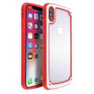 For iPhone X / XS Candy-Colored TPU Transparent Shockproof Case(Red) - 1
