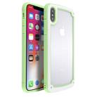 For iPhone XR Candy-Colored TPU Transparent Shockproof Case(Green) - 1