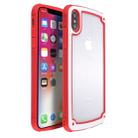For iPhone XR Candy-Colored TPU Transparent Shockproof Case(Red) - 1