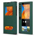 For Huawei Mate Xs Lychee Texture Smart View Window Horizontal Flip Leather Case with Holder & Sleep / Wake-up Function(Dark Green) - 1