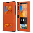 For Huawei Mate Xs Lychee Texture Smart View Window Horizontal Flip Leather Case with Holder & Sleep / Wake-up Function(Orange) - 1