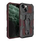 For iPhone 13 mini Machine Armor Warrior Shockproof PC + TPU Protective Case (Brown) - 1