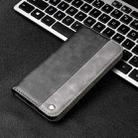 For iPhone 13 Pro Max Business Solid Color Stitching Horizontal Flip Leather Case with Holder & Card Slots (Grey) - 1