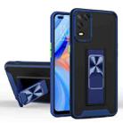 For OPPO A54 Dual-color Skin Feel TPU + PC Magnetic Shockproof Case with Invisible Holder(Royal Blue) - 1
