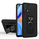 For OPPO Reno5 5G Dual-color Skin Feel TPU + PC Magnetic Shockproof Case with Invisible Holder(Black) - 1
