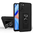 For OPPO A72 Dual-color Skin Feel TPU + PC Magnetic Shockproof Case with Invisible Holder(Black) - 1