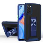 For OPPO A92 Dual-color Skin Feel TPU + PC Magnetic Shockproof Case with Invisible Holder(Royal Blue) - 1