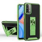 For Xiaomi Redmi Note 9 4G Dual-color Skin Feel TPU + PC Magnetic Shockproof Case with Invisible Holder(Grass Green) - 1