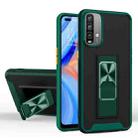 For Xiaomi Redmi Note 9 4G Dual-color Skin Feel TPU + PC Magnetic Shockproof Case with Invisible Holder(Dark Green) - 1