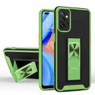 For Samsung Galaxy A72 Dual-color Skin Feel TPU + PC Magnetic Shockproof Case with Invisible Holder(Grass Green) - 1