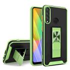 For Huawei Y6p Dual-color Skin Feel TPU + PC Magnetic Shockproof Case with Invisible Holder(Grass Green) - 1
