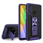 For Huawei Y6p Dual-color Skin Feel TPU + PC Magnetic Shockproof Case with Invisible Holder(Purple) - 1