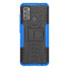 For Motorola Moto G60 Tire Texture Shockproof TPU+PC Protective Case with Holder(Blue) - 1