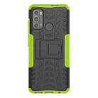 For Motorola Moto G60 Tire Texture Shockproof TPU+PC Protective Case with Holder(Green) - 1