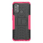 For Motorola Moto G60 Tire Texture Shockproof TPU+PC Protective Case with Holder(Pink) - 1