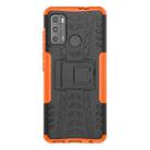 For Motorola Moto G60 Tire Texture Shockproof TPU+PC Protective Case with Holder(Orange) - 1