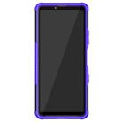 For Sony Xperia 10 III Tire Texture Shockproof TPU+PC Protective Case with Holder(Purple) - 3