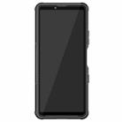 For Sony Xperia 10 III Tire Texture Shockproof TPU+PC Protective Case with Holder(Black) - 3