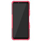 For Sony Xperia 10 III Tire Texture Shockproof TPU+PC Protective Case with Holder(Pink) - 3